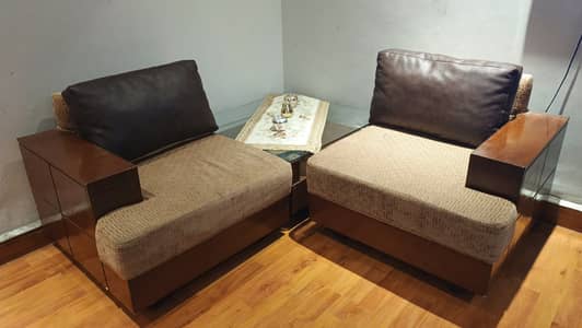 Wood Kastle Branded Sofa's with Coffee Table