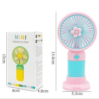 Mini Portable Fan Green Yellow 1.5W Fast Charge