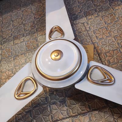 3 Ceiling Fans For Sale! Royal Golden & White .