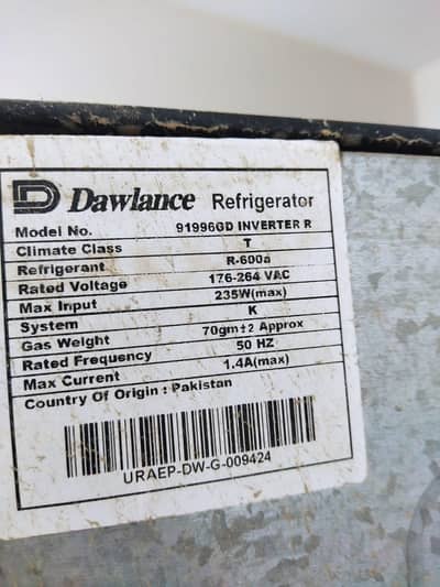 Dawlance refrigerator