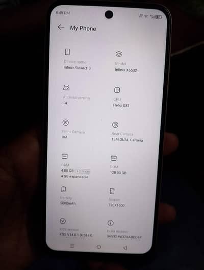 Infinix smart 9 4/128 approved seald phone 100%