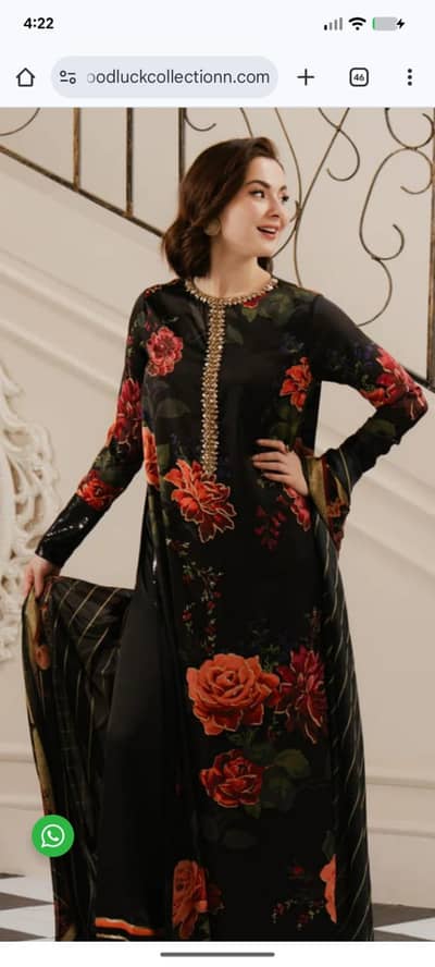 3 piece embellished silk dress