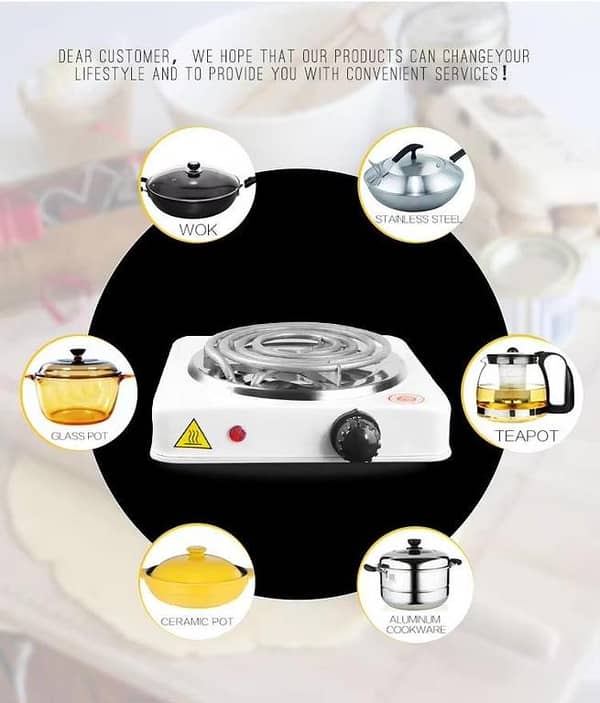 Electric Stove For Cooking - Hot Plate Heat Up In Just 2 mins - Easy to Clean -Metal Body