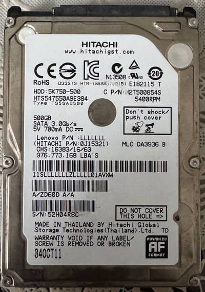 SATA hard disk 500 GB