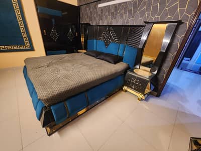 bridal bed with side tables,dressing wardrob just like new