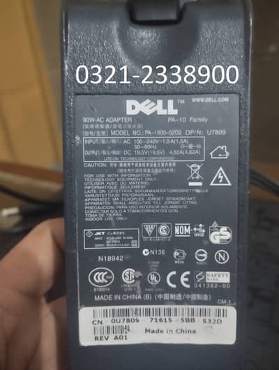 Dell 100% Original Charger 90W, Hp Original CHarger also for Sale