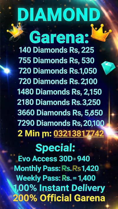 FF diamond instant free 720 diamond