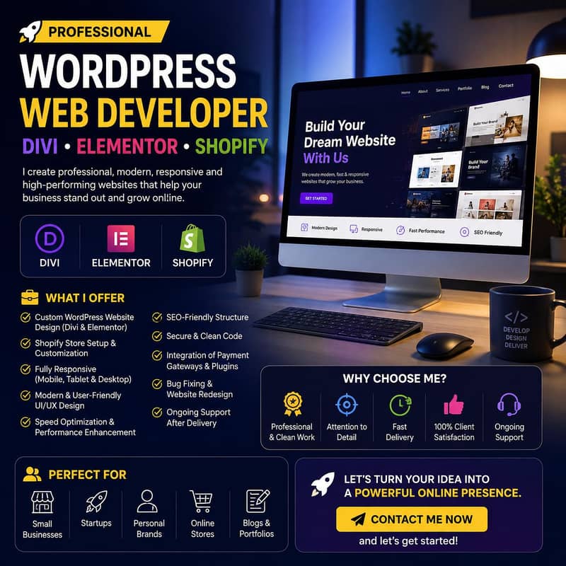WordPress Website Developer Elementor Divi Shopify Expert 1