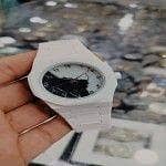 Black Design Dial and White Color Aura Watch