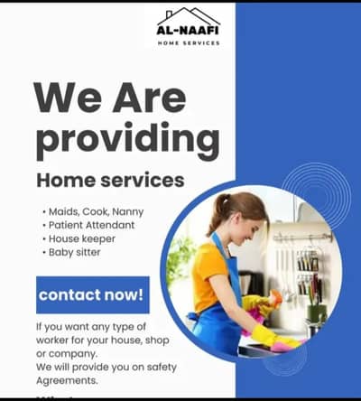 professional Maids, Housekeeper, Cook babysitter, patient attendant