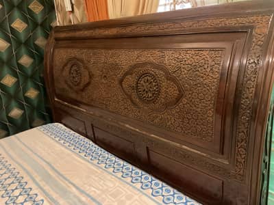 King size bed with 2 side table no mattress