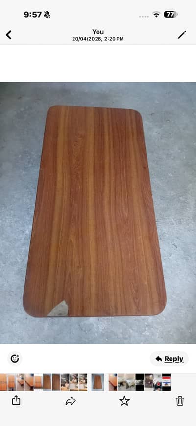 3piece wooden table set, 1 glass table