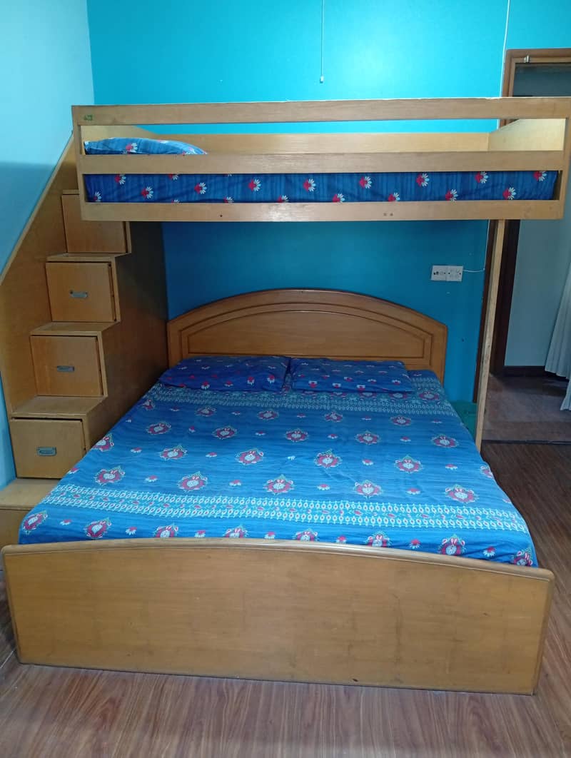double bed with bunk bed 0
