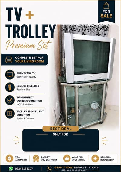 Sony TV with Premium Trolley