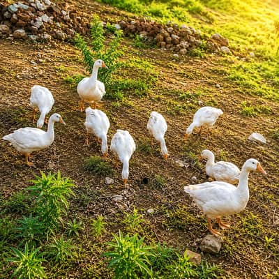 “7 Young Ducks + Breeding Pair (Urgent Sale)”