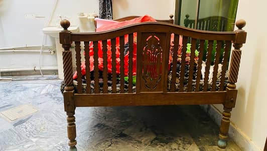 Single wooden bed