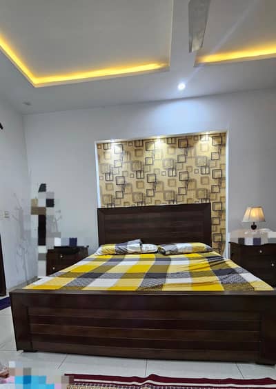 King Size Bed Set and Curtains for Sale