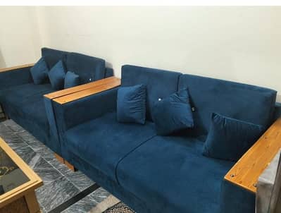 sofa set with wooden table