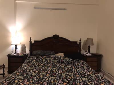 Double bed with side tables