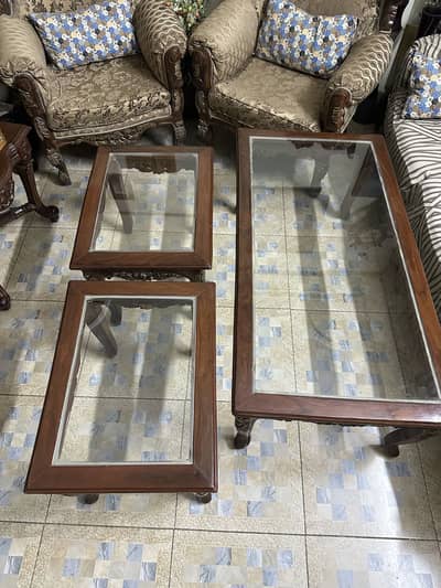 Interwood Centre table one and two side tables