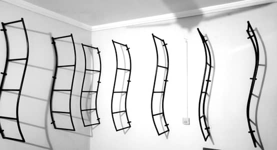 Iron racks with glass shelfs