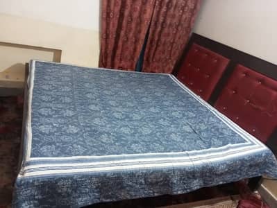 King Size Wood Double Bed & Mattress for Urgent Sale#03335587304