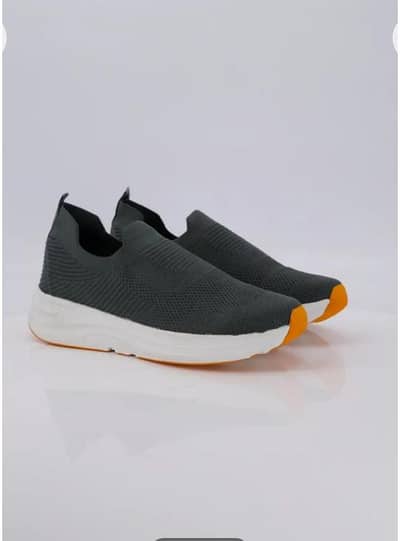 GREY SLIP-ON SNEAKERS WITH ORANGE ACCENTS delivery free discounted pri