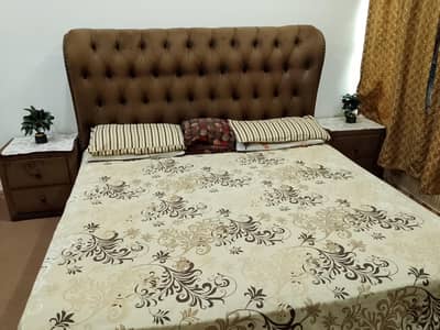 Bed with two side tables