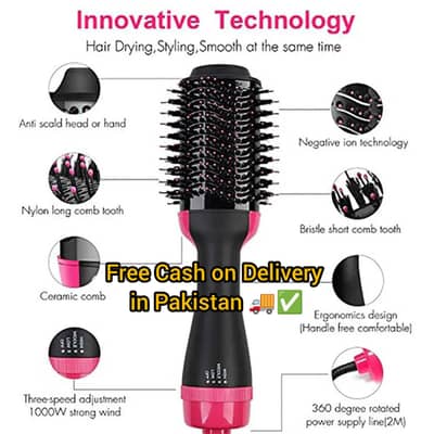 4 in 1 One Step Hot Air Brush (Dryer + Straightener)