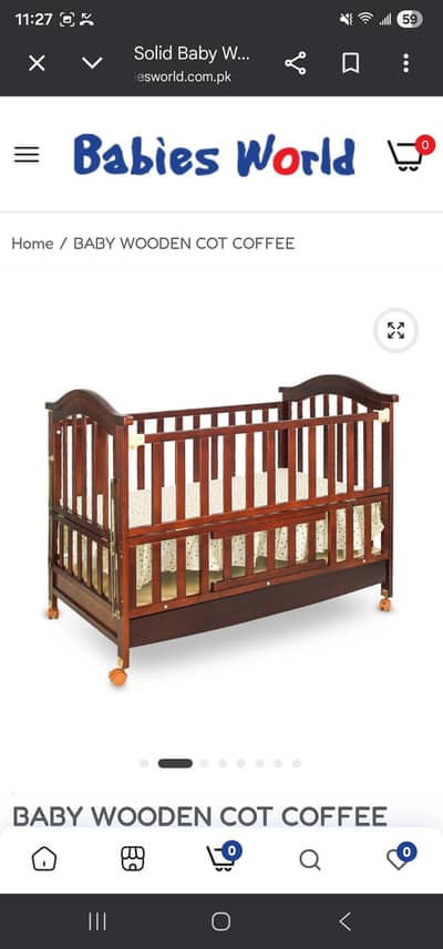 branded baby cot slightly used