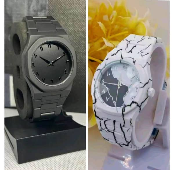 2 pcs Eid offer  Arabic Aura Full Black  and white Aura Waterproof Wrist Watch: Trending Matte Finish Luxury Timepiece for Men & BoysPremium Black Arabic Aura Watch 2026 watch: Luxury Minimalist Design with Butterfly Clasp & Fiber Chain for Men