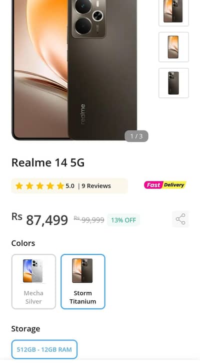 Realme 14 12GB 512GB Full Box 10/10