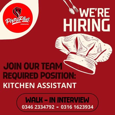Need kitchen assistant must have experience minimum 01 year