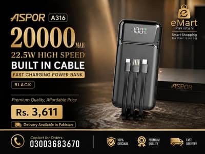 ASPOR-316 20,000 MAH 22.5W POWERBANK