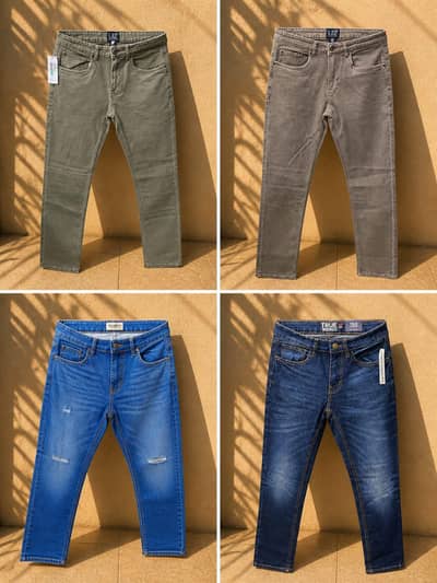 Men's Premium Denim Jeans - Size 30 to 44 - Pack of 2 Rs. 3400*