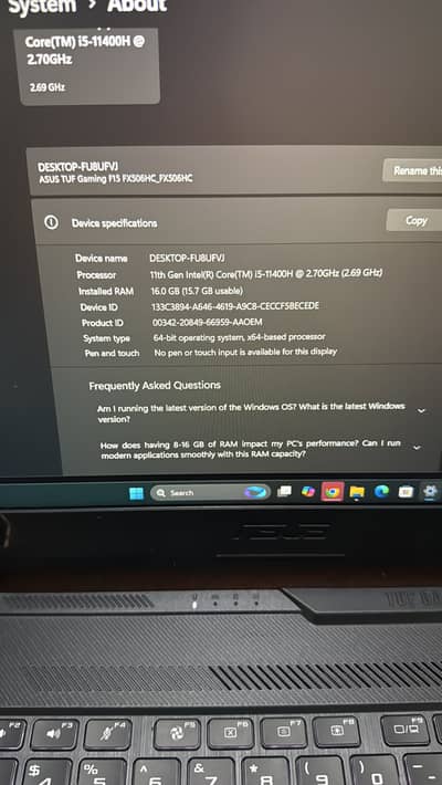 ASUS Tuf F15 Gaming Laptop