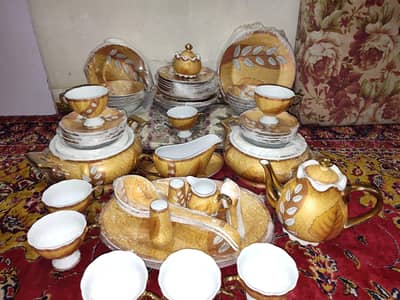 8 person Glass Dinner Set  (used 1 time only)