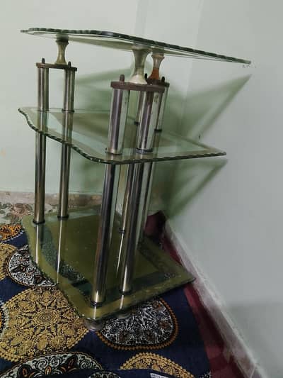 3 layer Glass Corner table