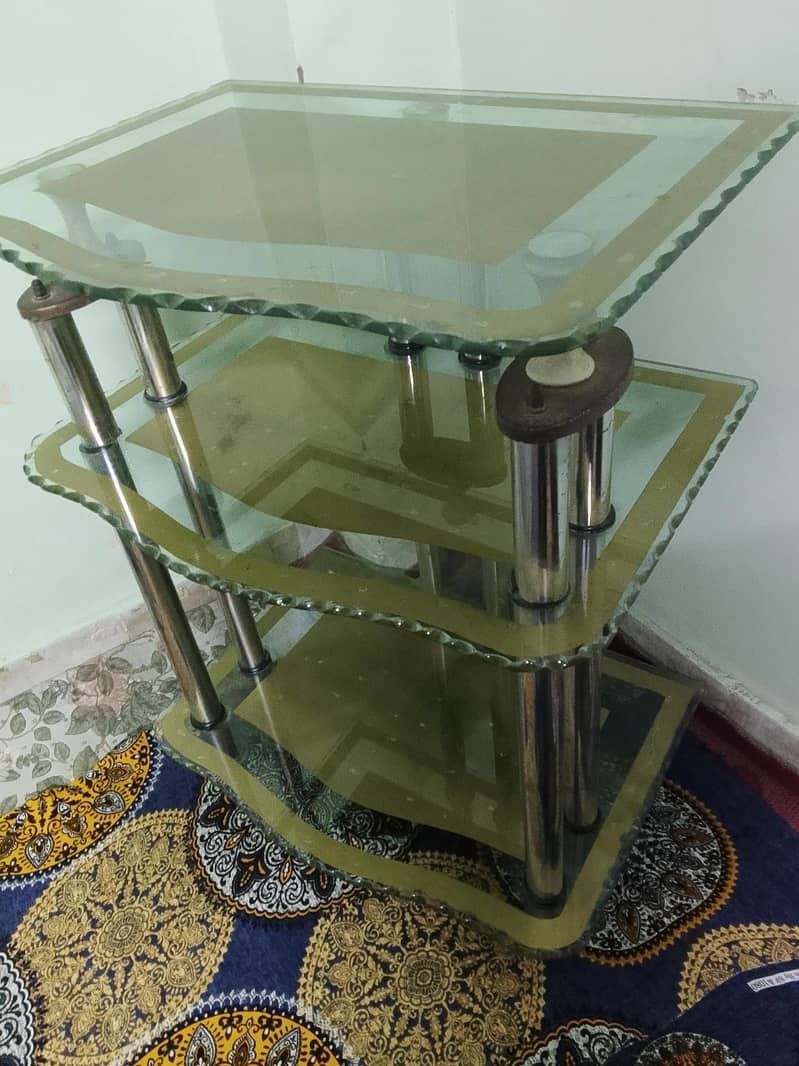 3 layer Glass Corner table 2