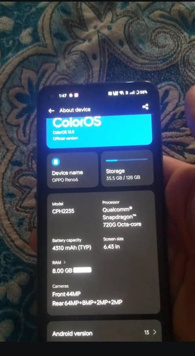 OPPO RENO 6 PTA APROVED WITH CHARGER ONLY EXCHANGE POSSIBLE