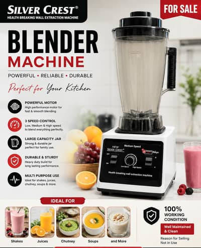 Silver Crest Blender Machine for Sale – Excellent Condition