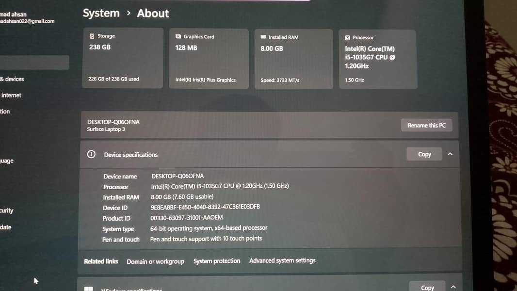 Microsoft surface laptop 4