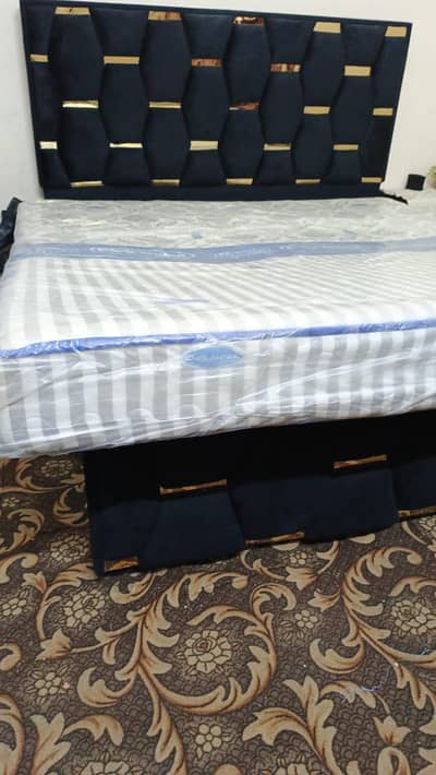 black velvet bed set with dressing table side table