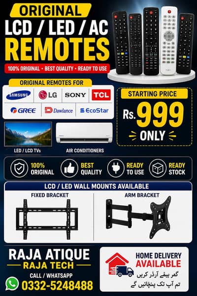 Original Remotes available with Home delivery