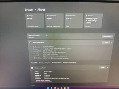 gigabytes core i7 4790k 8 gb ram 256 ssd