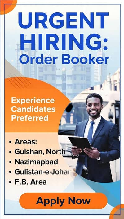 Urgent Hiring: Experienced Order Booker | Karachi