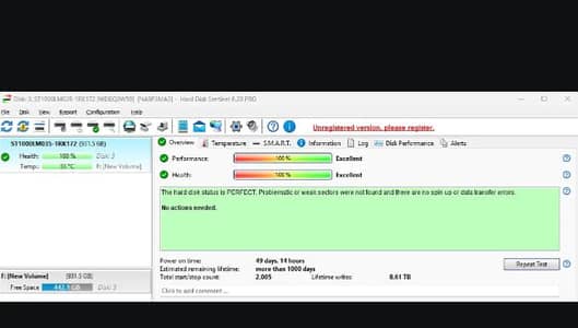 1 TB external hard drive health 100 percent