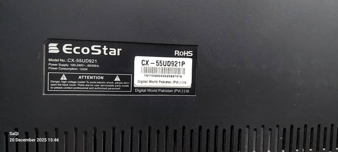Ecostar 55" Smart 4k/UHD Led for sale