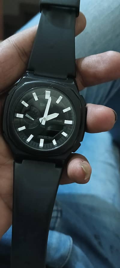 skmi orignal 2091 Digital analog world time watch blackblack water pro