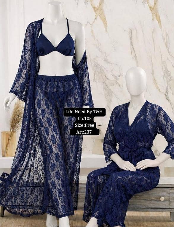 4 PCs BIRDAL NIGHT SUIT STUFF NET + SILK
